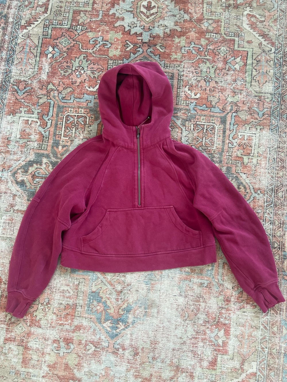 lululemon athletica Half-Zip Hoodie in Berry